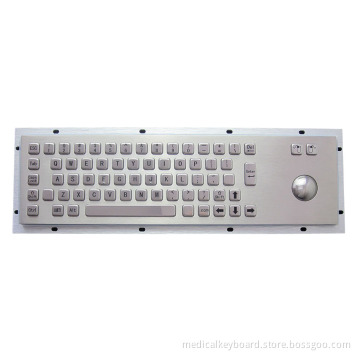 IP65 panel mounting industrial metal keyboard with trackball and membrane